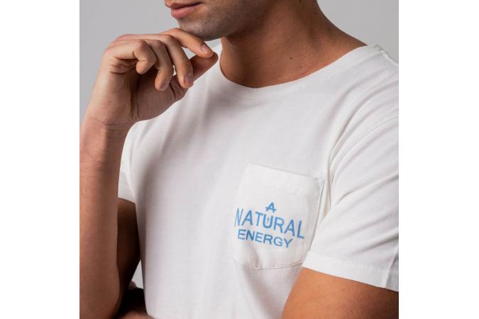 Camiseta Energy Pocket Vintage Blanca
