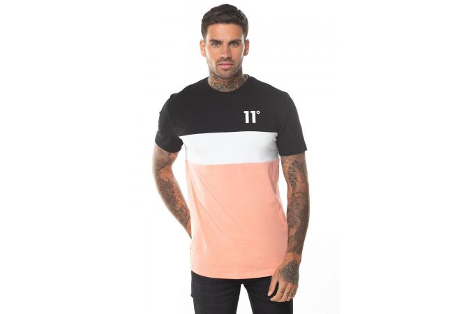 Camiseta Triple Panel - Peach Melba/Black/White