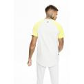 Cut And Sew Chevron muscle Fit T-Shirt Yellow/White/Tornado Marl