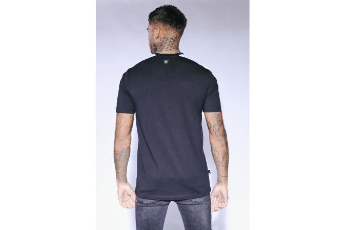 Embossed graphic Arm Panel T-Shirt Black