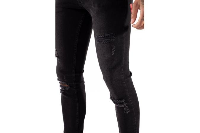 Pantalones Essential Super Stretch Distressed Skinny Fit Negro