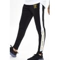 GOLD TAPED POLY JOGGERS BLACK