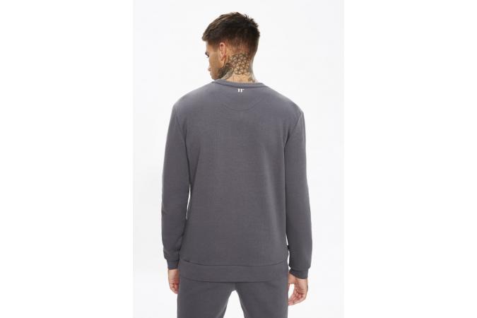 Sudadera Mercury Mesh Print Cut And Sew Sweatshirt Slate Grey