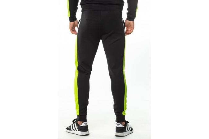 Pantalones Dot Fade Panelled Poly Track Pants - Black/Lime Green/White