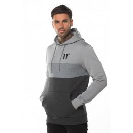 Sudadera Triple Panel Pull Over Hoodie - Anthracite Marl/Mid Grey/Silver